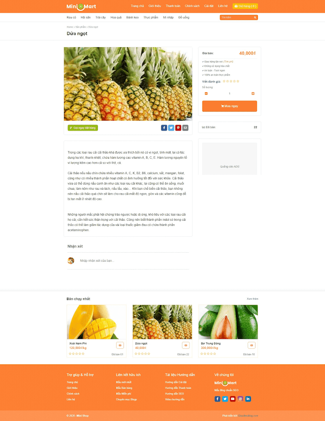 Giao diện web bán hàng đẹp mắt